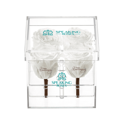 Luxara Cua - 4 Roses with Crystal Box