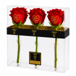 Trio of Love – Personalised Red Roses - With Custom Printing - Image 2