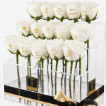 Grand Expressions Red Rose Display Custom-Printed Roses in a Three step height